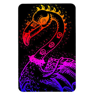 GOTH PUNK ROCKER FLAMINGO, SKULLS, SPIKED HAIR MAGNET