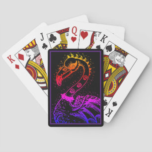 GOTH PUNK ROCKER FLAMINGO, SKULLS, SPIKED HAIR PLAYING CARDS