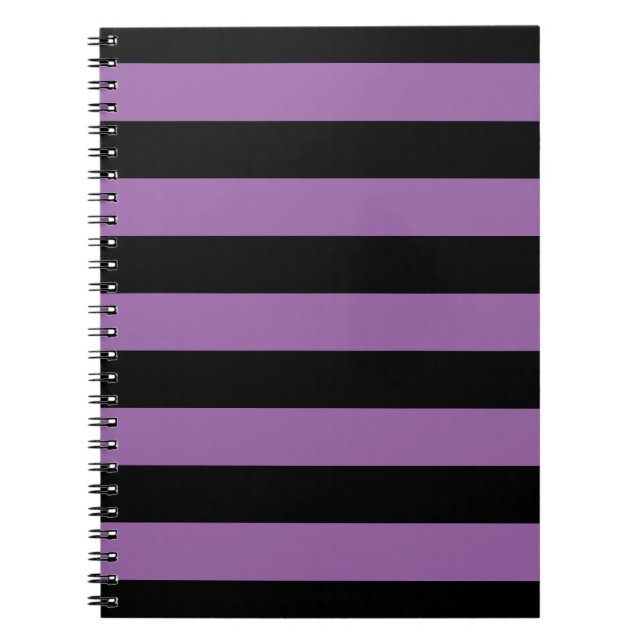 Goth Purple and Black Stripe Photo Notebook (Front)