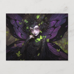 Goth Purple Fairy Girl Fantasy Art Postcard
