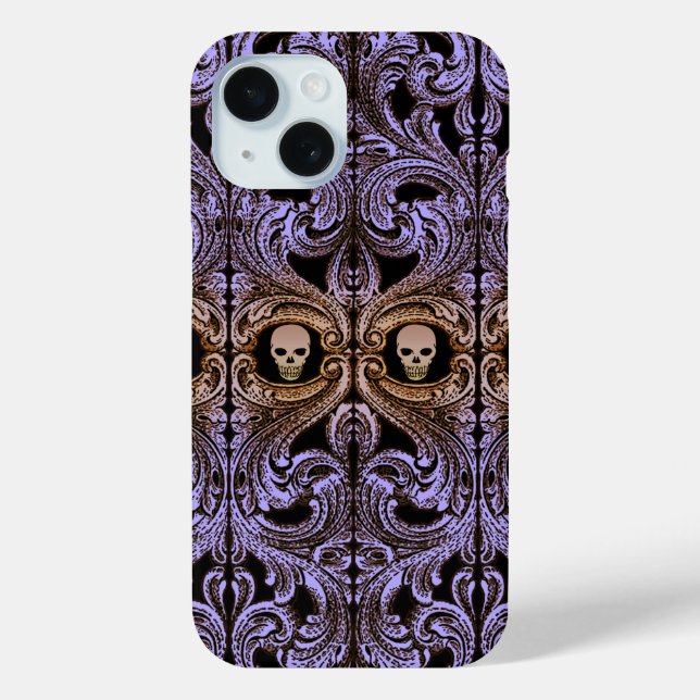 Goth Purple Ornament With Skull Case-Mate iPhone Case (Back)