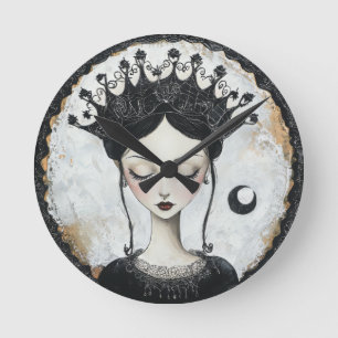 Goth Queen  Round Clock