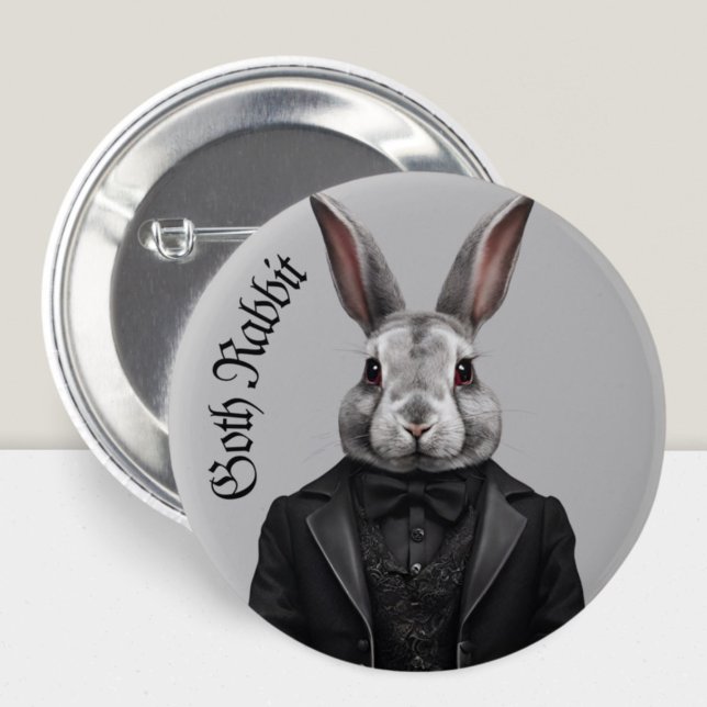 Goth Rabbit Gothic grunge Witchy 2 Inch Round Button (Creator Uploaded)