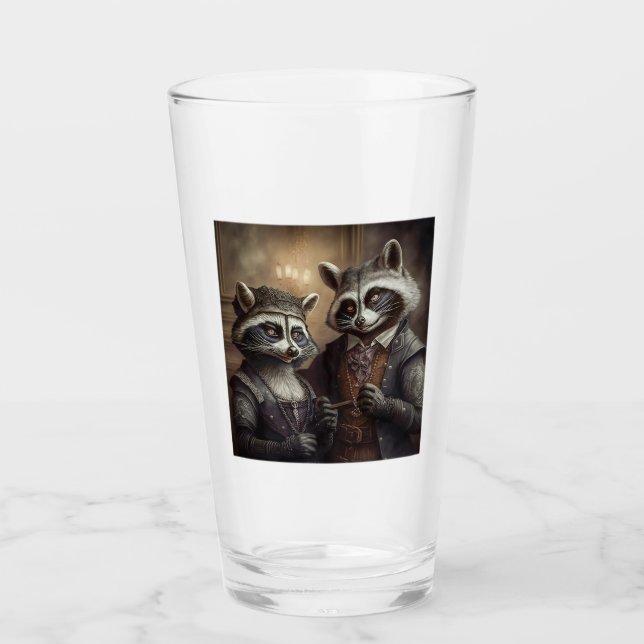 Goth Raccoons Glass Tumbler  (Front)
