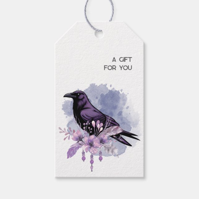 Goth Raven Dark Aesthetic  Gift Tags (Front)
