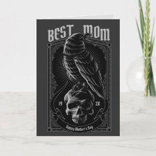 Goth Raven Maman Carte de voeux pliée
