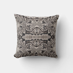 goth renaissance ornate silver grey tribal pattern throw pillow