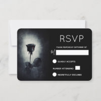 Goth Rose noir goutte de sang Macabre RSVP