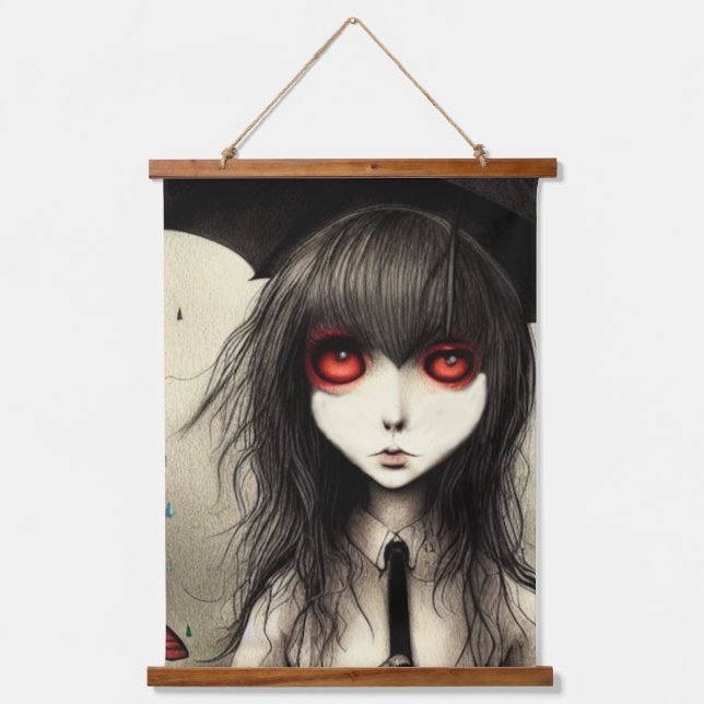 Goth School Girl  Hanging Tapestry (Front)