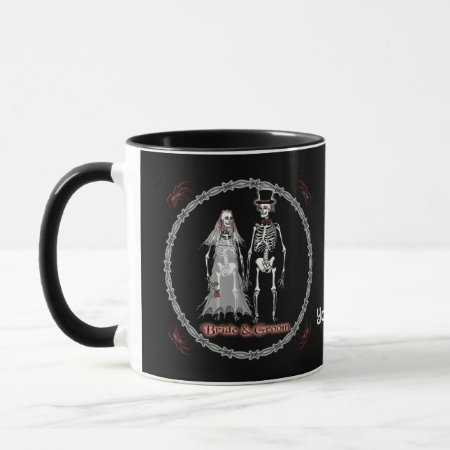 Goth Skeleton Mariage mug (Gauche)