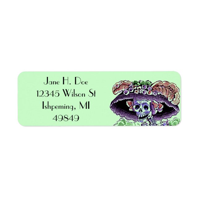 Goth Skeleton Muertos Return Address Labels (Front)