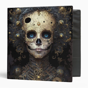 Goth Skeleton Skull Woman Gothic 3 Ring Binder