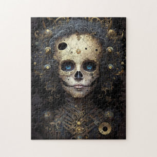 Goth Skeleton Skull Woman Gothic Jigsaw Puzzle