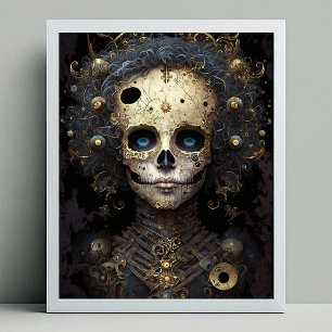 Goth Skeleton Skull Woman Gothic Poster
