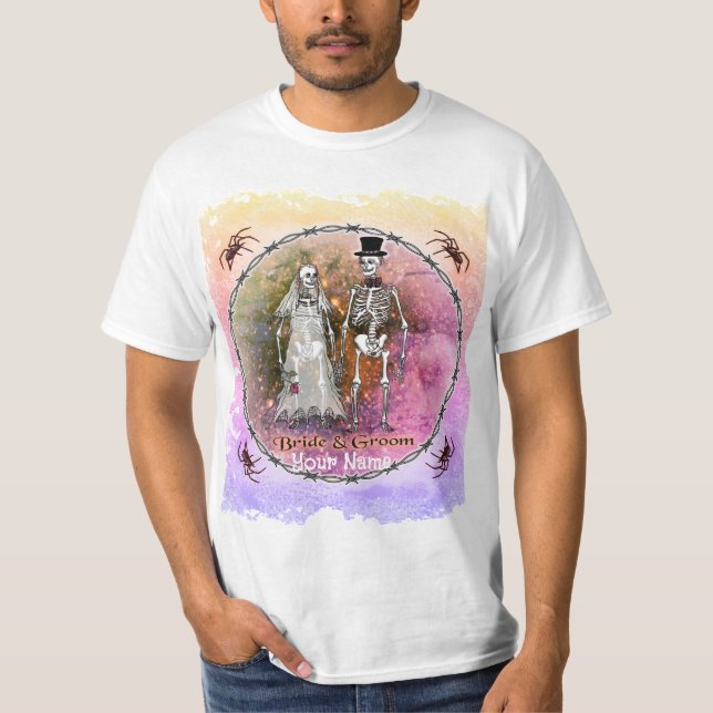 Goth Skeleton Wedding t-shirts (Front)