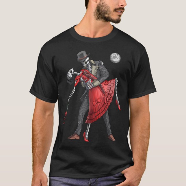 Goth Skeletons Dancing T-Shirt (Front)