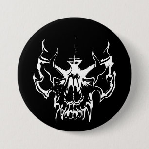 Goth Skull 3 Inch Round Button