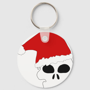 goth skull christmas keychain