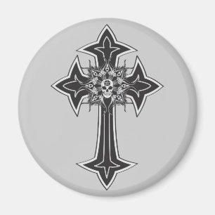 Goth Skull Cross Magnet