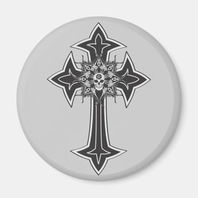 Goth Skull Cross Magnet (Front)