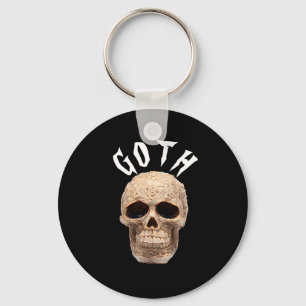 Goth skull keychain