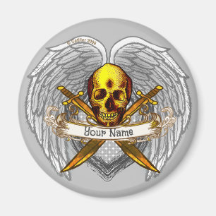 Goth skull Pirate Magnet