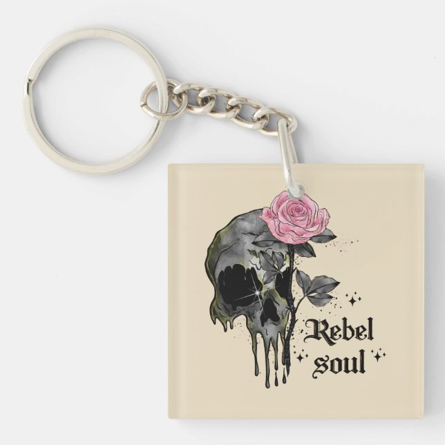 Goth Skull | Rebel Soul Keychain (Front)