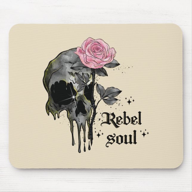 Goth Skull | Rebel Soul Mouse Pad (Front)