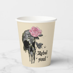 Goth Skull Rebel Soul Paper Cups