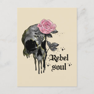 Goth Skull   Rebel Soul Postcard