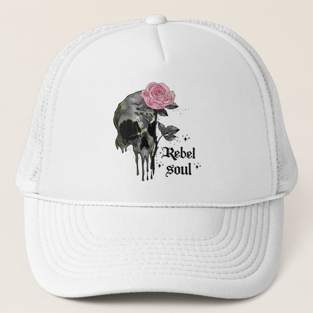 Goth Skull | Rebel Soul Trucker Hat (Front)