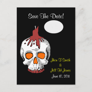 Goth Skull Save The Date! Wedding Postcard