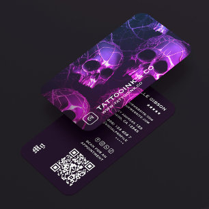 Goth Skull Tattoo Artist Logo Tattooist Modern Business Card