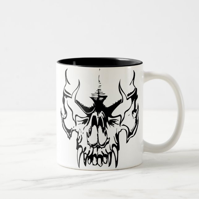 Goth Skull Two-Tone Coffee Mug (Right)