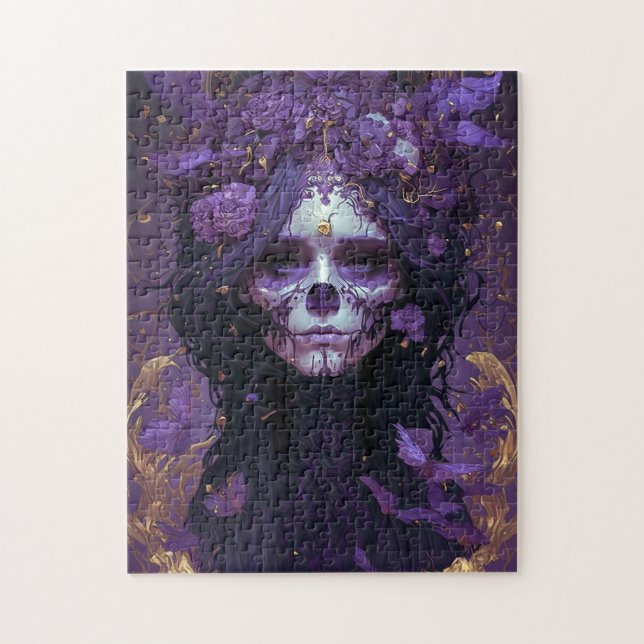 Goth Skull Woman Dark Fantasy Art Jigsaw Puzzle (Vertical)