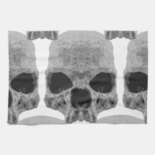 goth skulls kitchen towel