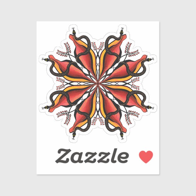 Goth Snakes Flower Tattoo Style (Sheet)