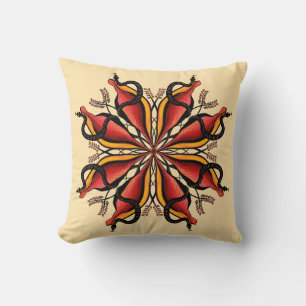 Goth Snakes Flower Tattoo Style Throw Pillow