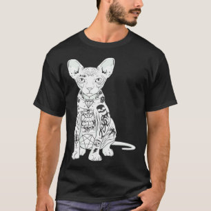 Goth Sphynx Hairless Cat with Tattoos T-Shirt