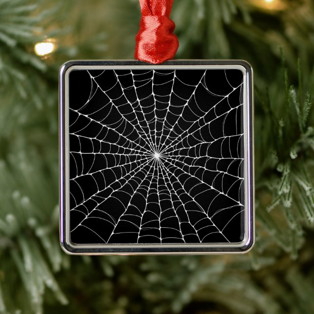 Goth Spiderweb Metal Ornament (Tree)
