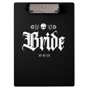 Goth Spooky Withy Halloween Bride Clipboard