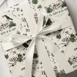 Goth St. Patricks Day Floral Skulls Irish Wedding Wrapping Paper<br><div class="desc">This unique and elegant Irish gothic wedding wrapping paper design features beautiful hand-drawn Irish-themed illustrations in black ink against an elegant ivory background. Featuring green clovers, skulls, crows, green roses and wildflowers, this festive green wrapping paper is ideal for Irish weddings, bridal showers, and other March celebrations. Personalize with your...</div>
