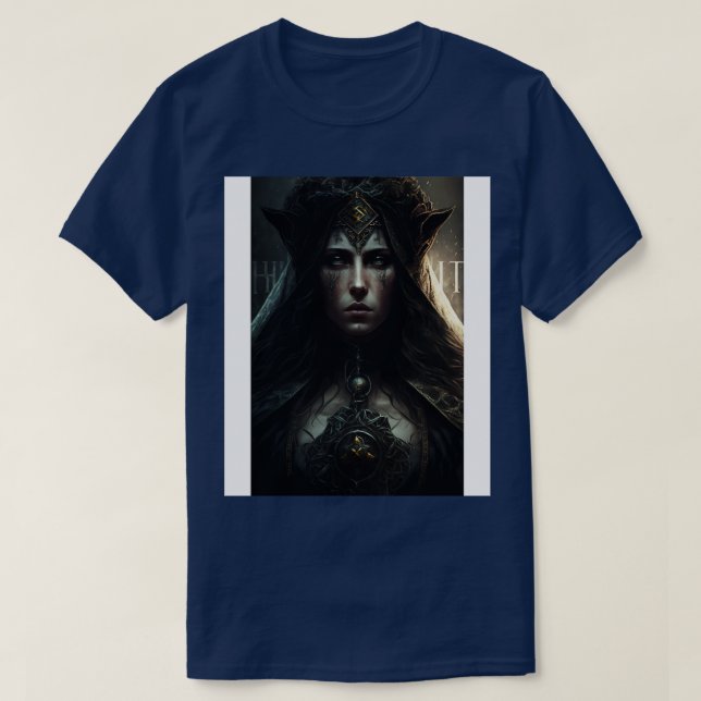 Goth Style Tarot High Priestess T-Shirt (Design Front)
