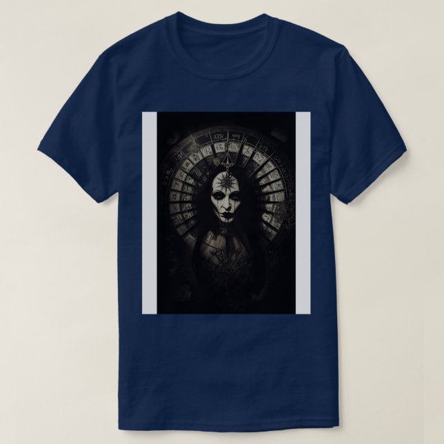 Goth Style Tarot sinister Wheel Of Fortune 2 T-Shirt (Design Front)