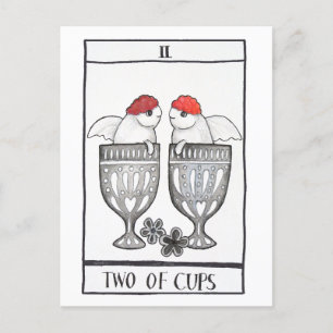 Goth Tarot Art Cute Goldfish Two of cups Love Postcard