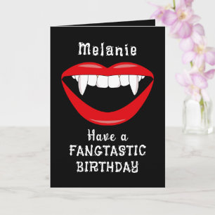 Goth Vampire Fangs Carte d'anniversaire