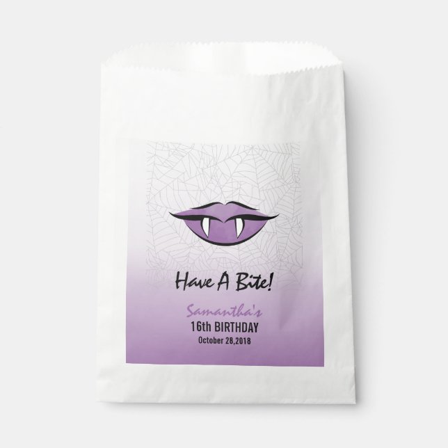 Goth Vampire Lips Halloween Birthday Favour Bags (Front)