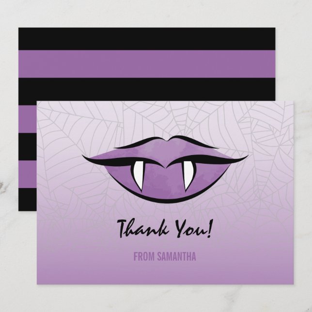 Goth Vampire Lips Thank You Card (Front/Back)