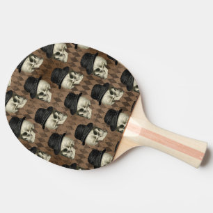Goth Victorian Skulls Vintage Hat Dark Rhombuses Ping Pong Paddle