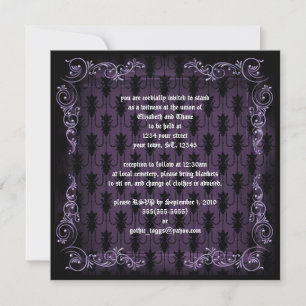 Goth victorien violet Imprimer Invitation